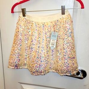 NWT Girls Sparkle Skirt Gold & Cream